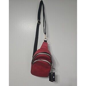 NWT Kedzie Women's Sunset Red Vegan Leather Adjustable Strap Sling Bag